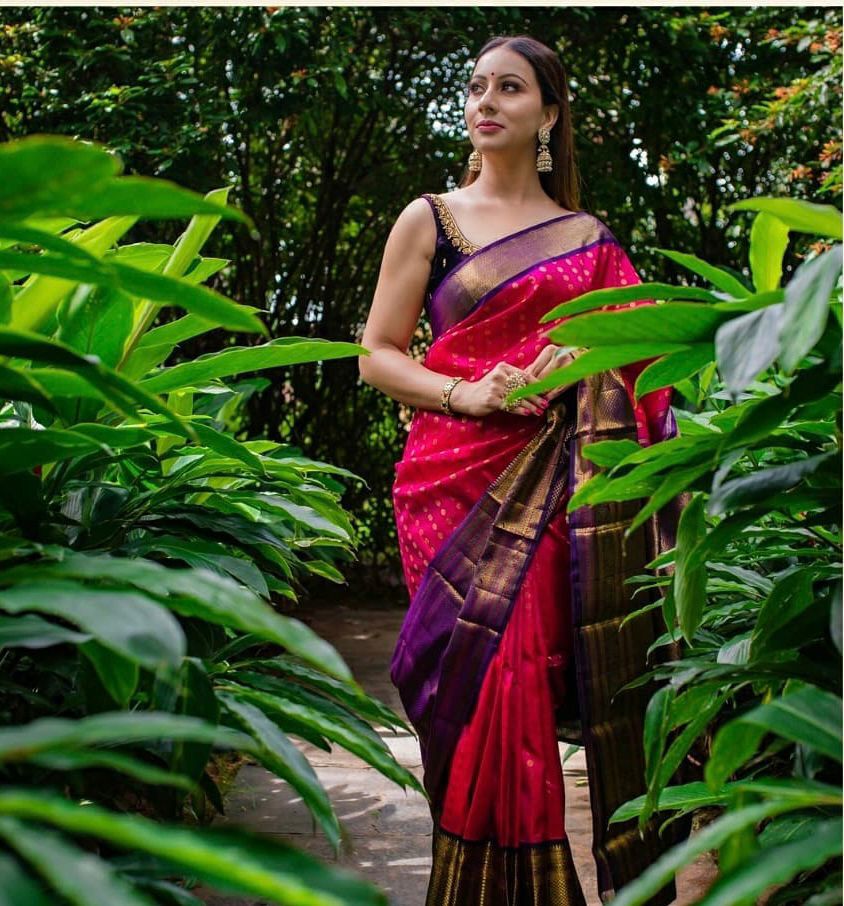 Precious Magenta Soft Banarasi Silk Saree