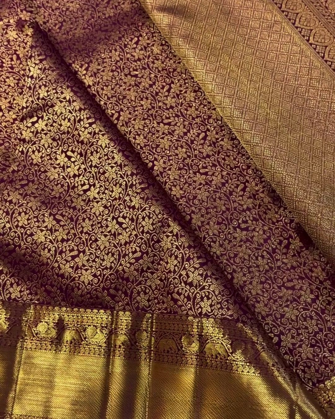 Shakshi - Maroon Banarasi Silk Saree with Heavy Zari Border