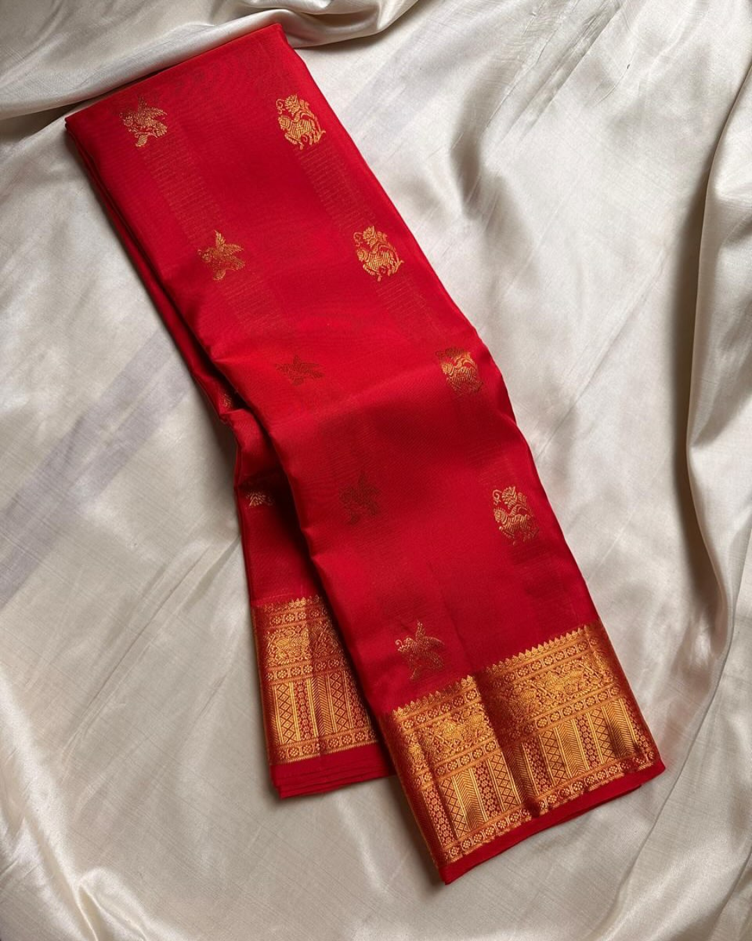 Kavya - Traditional Red Kanjivaram Saree