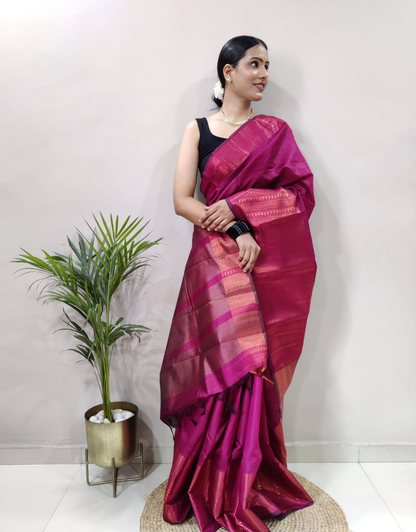 Himanshi Deep Pink Soft Silk Saree