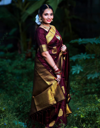 Chhaya Maroon Banarasi Silk Saree