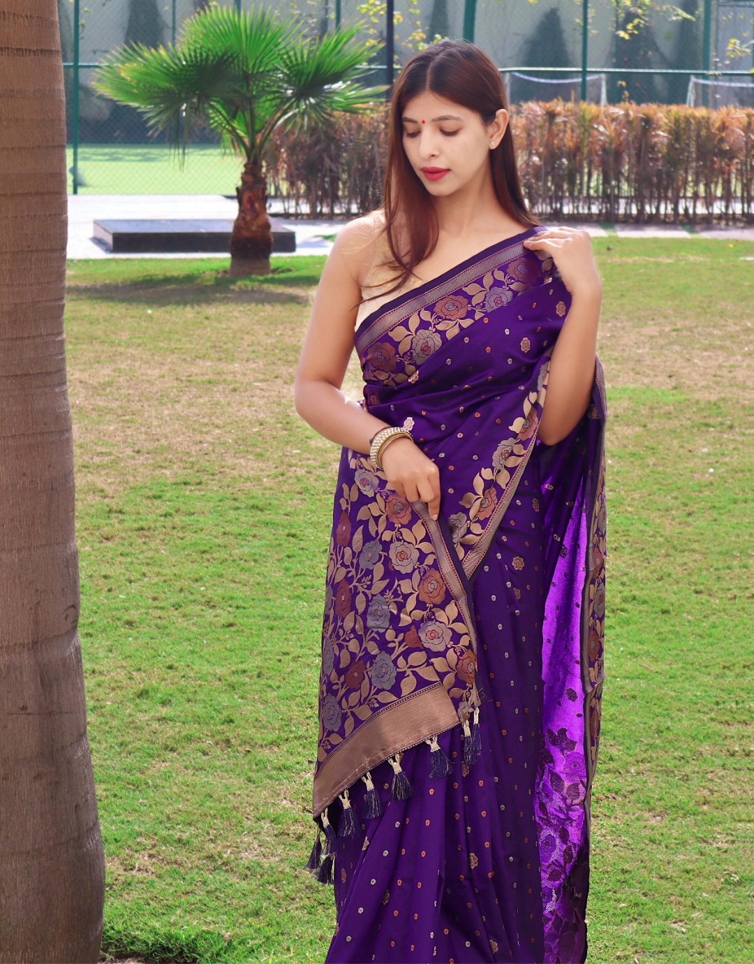 Kalpana Purple Banarasi Silk Saree