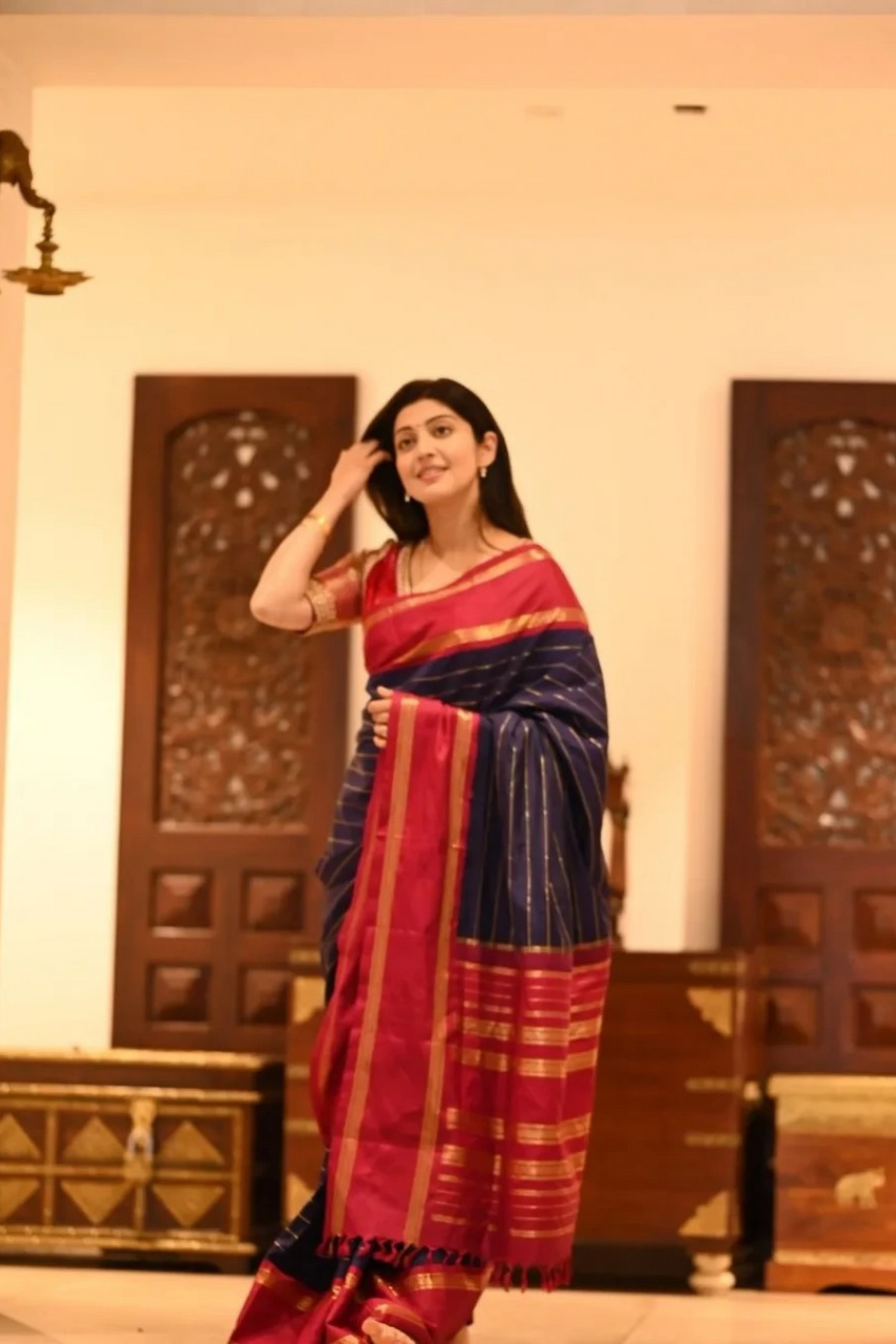 Bronze Sapphire - Handwoven Kanjivaram Saree