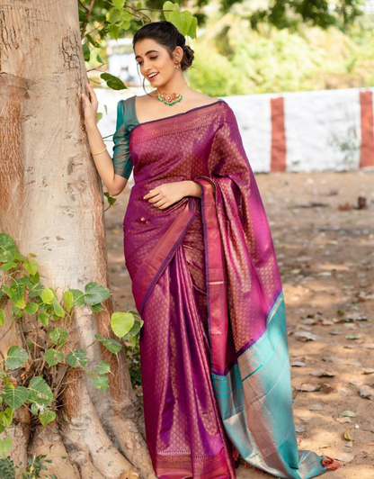 Karishma Wine Kanchipuram Saree