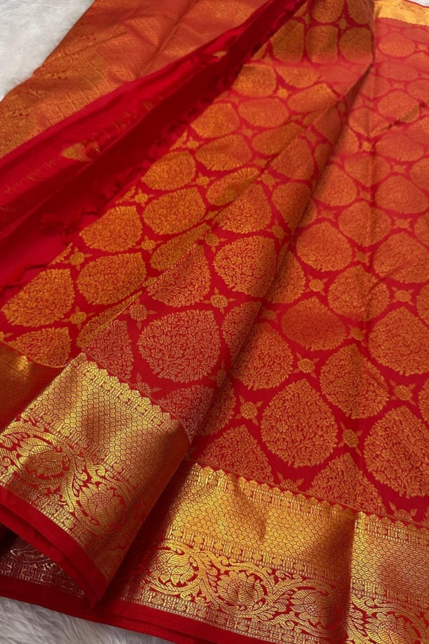 Scarlet Aura - Banarasi Silk Saree