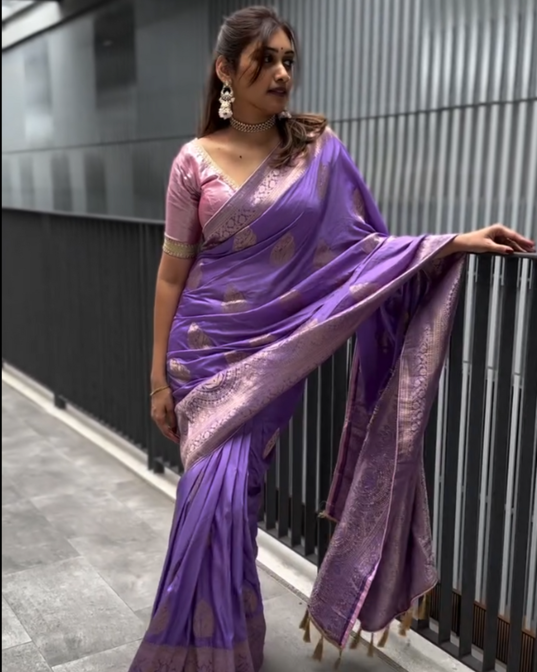 Regal Lavender - Zari Woven Silk Saree