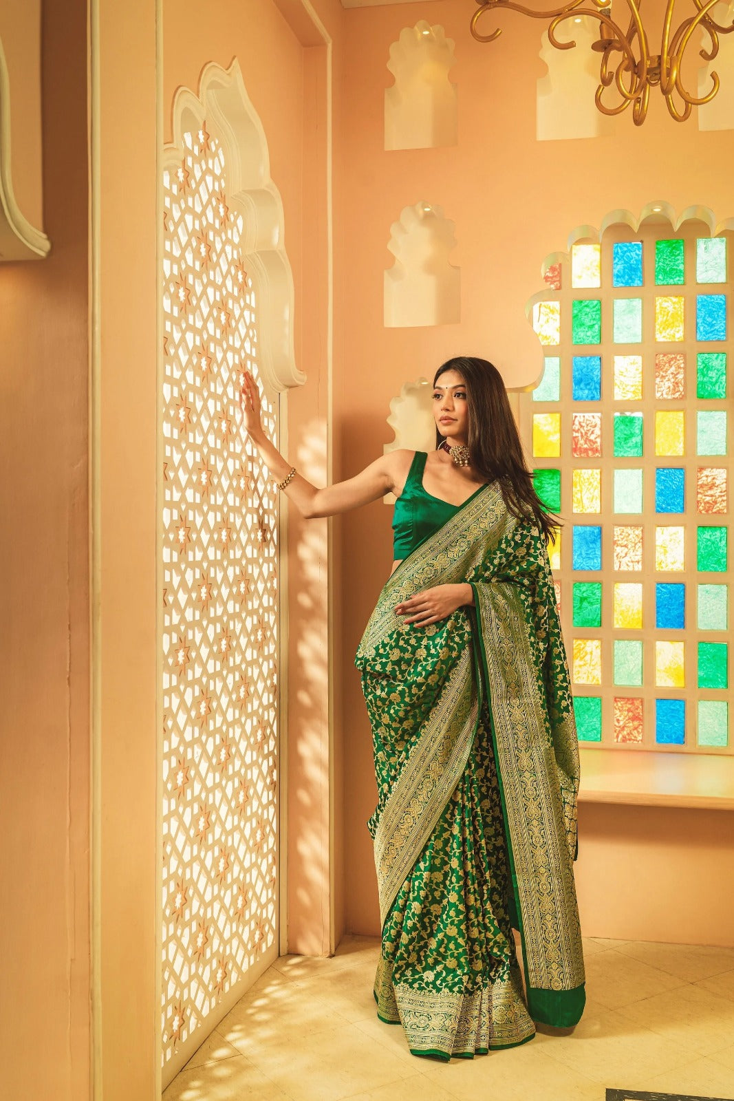 Dhara Green Banarasi Silk Saree