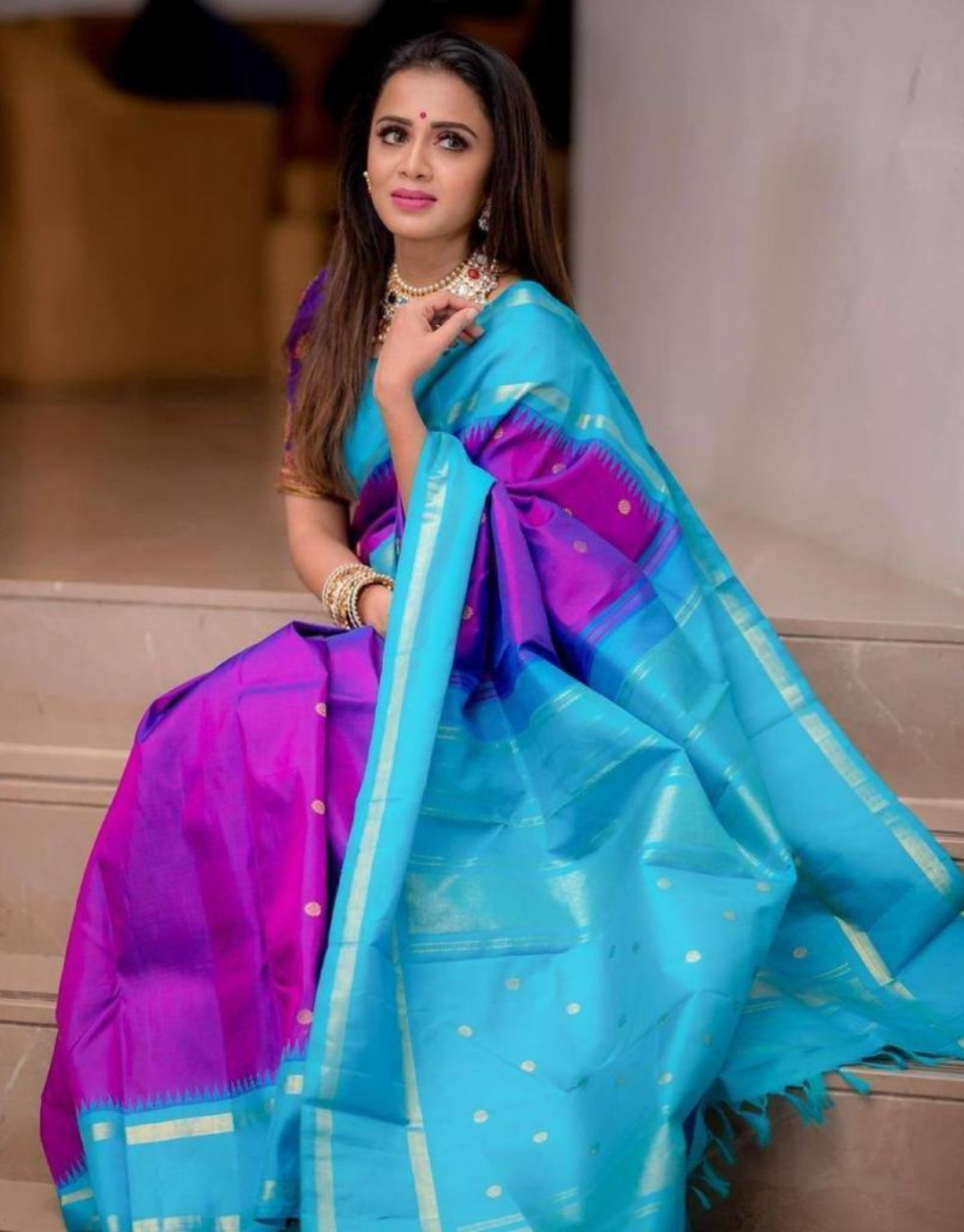 Harshita Purple Soft Silk Saree