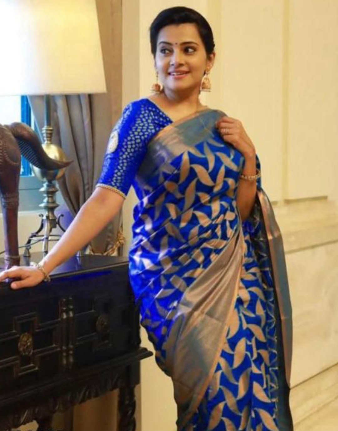 Seema Royal Blue Banarasi Saree