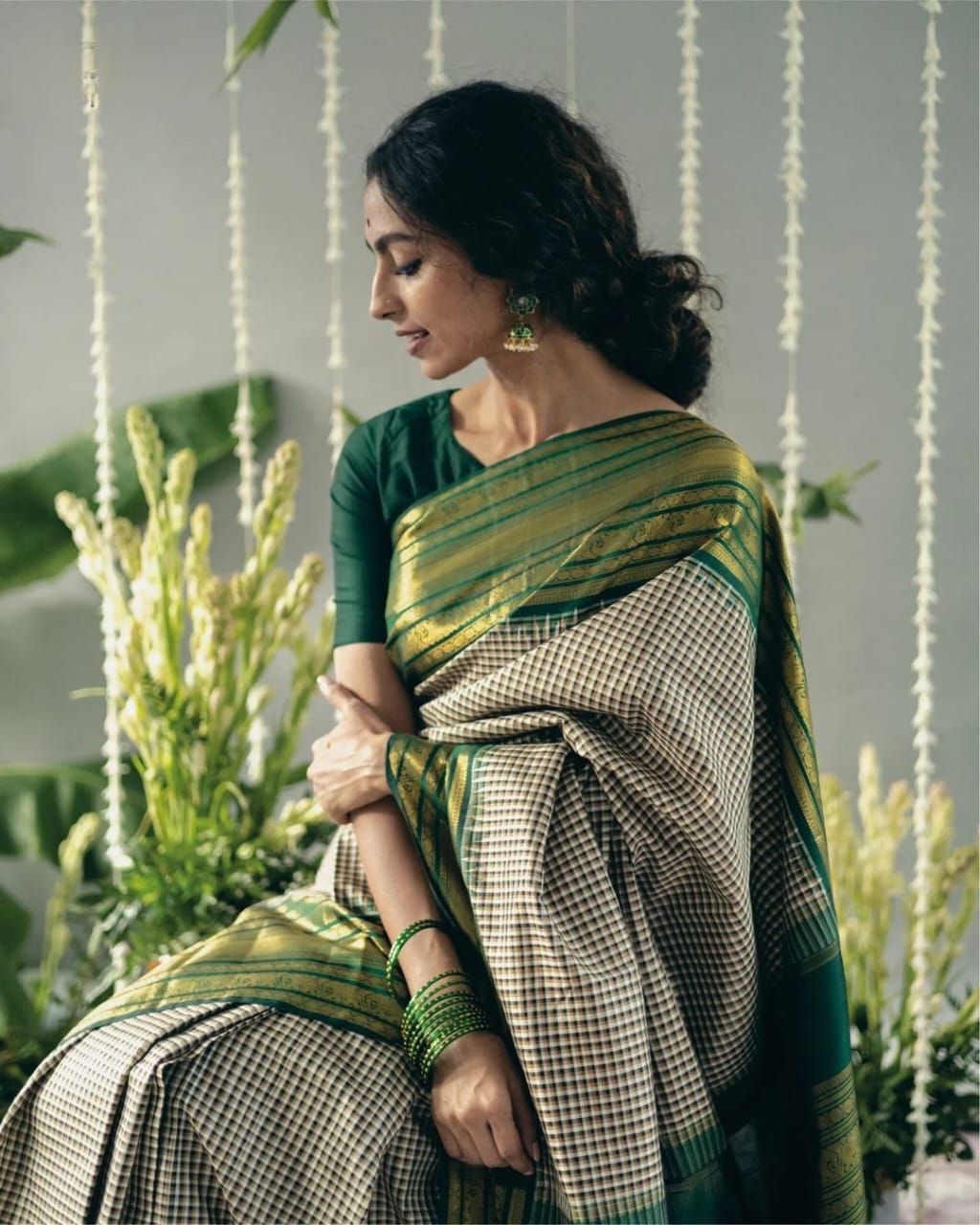 Jeel Green Banarasi  Silk Saree