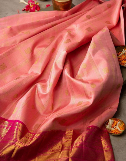 Kirti Dark Peach Kanchipuram Saree