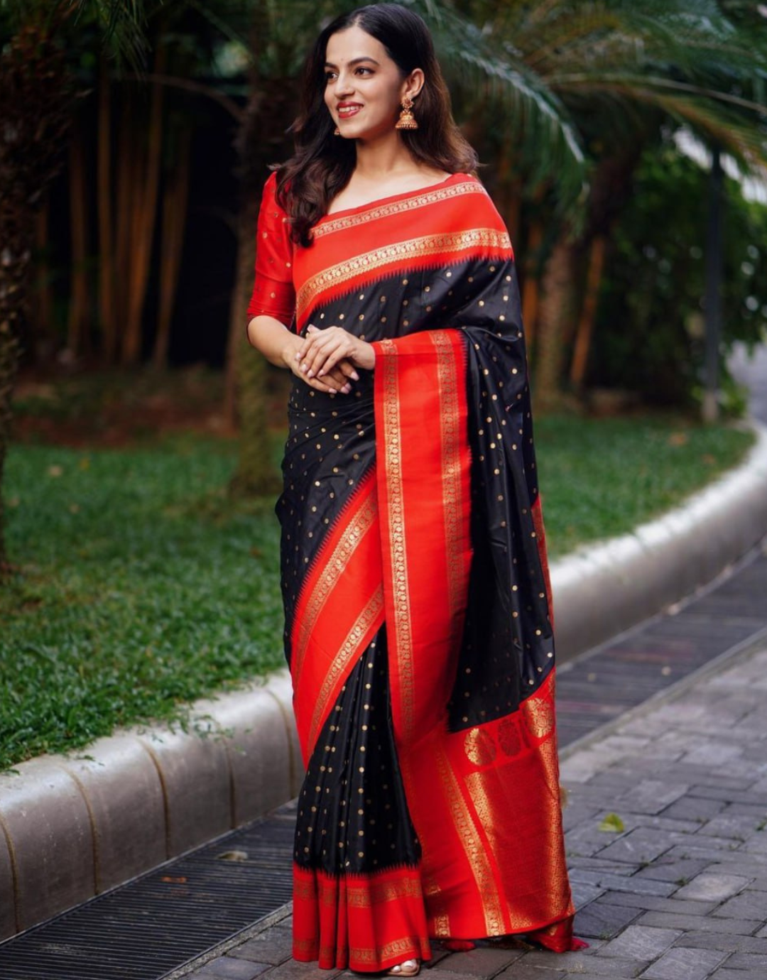 Alia Black Soft Banarasi Silk Saree