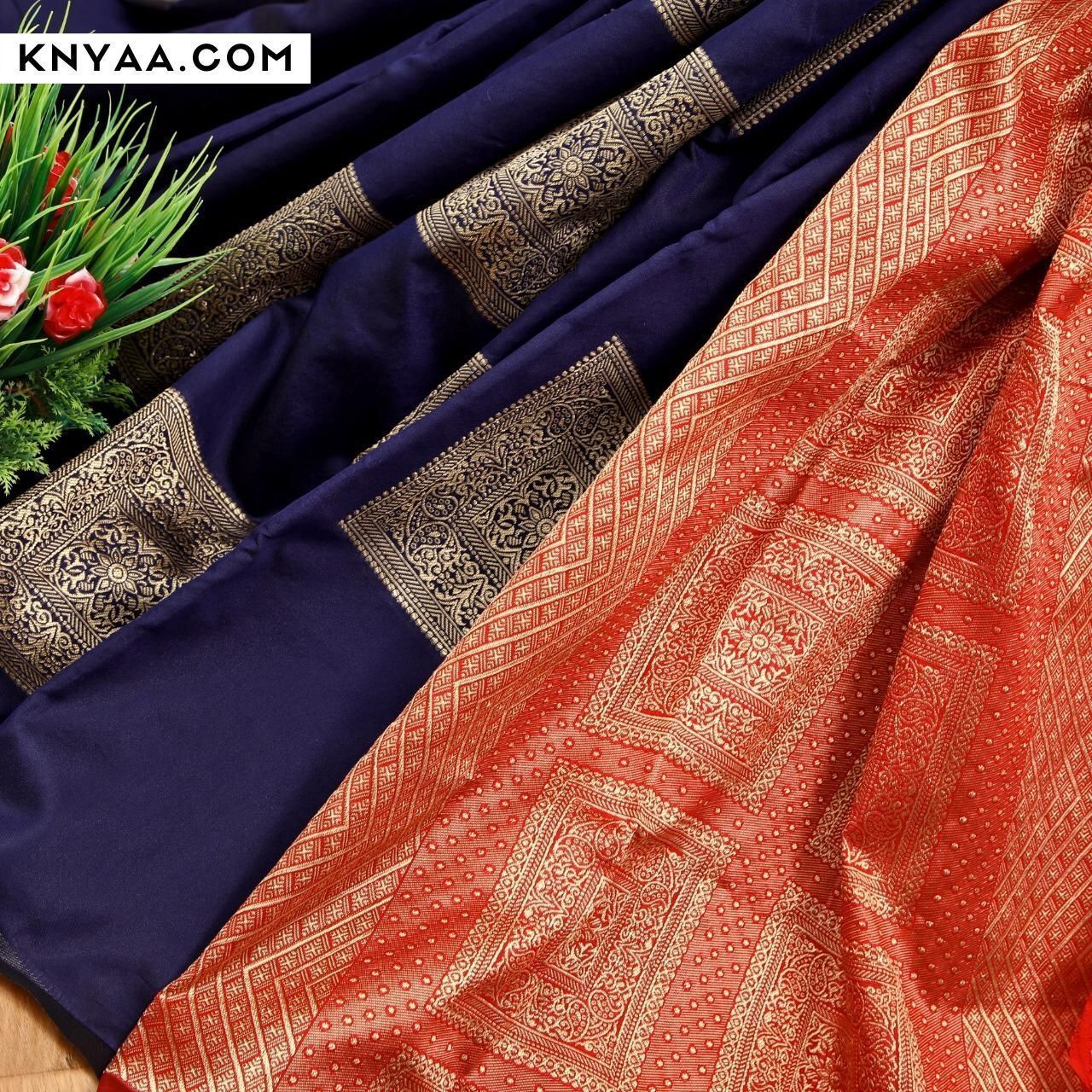 Janvi NavyBlue Soft Silk Saree