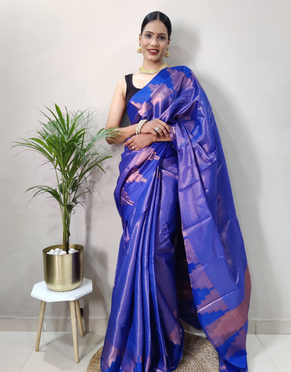 Jeevika Blueberry Soft Silk Saree