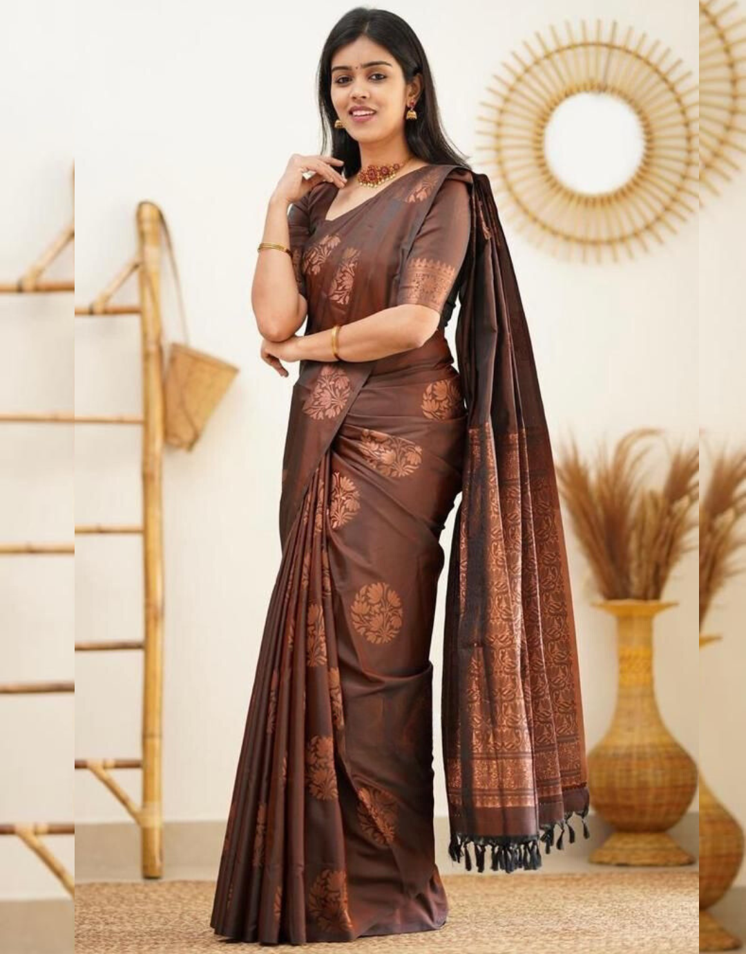 Nancy Brown Soft Silk Saree