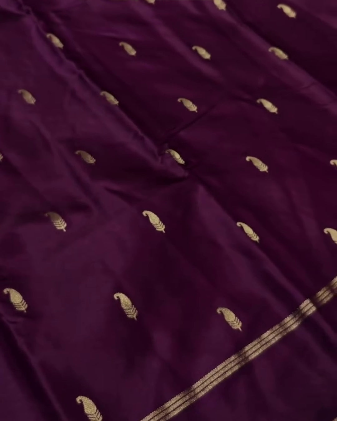Samya - Royal Purple Silk Saree With Golden Zari Work