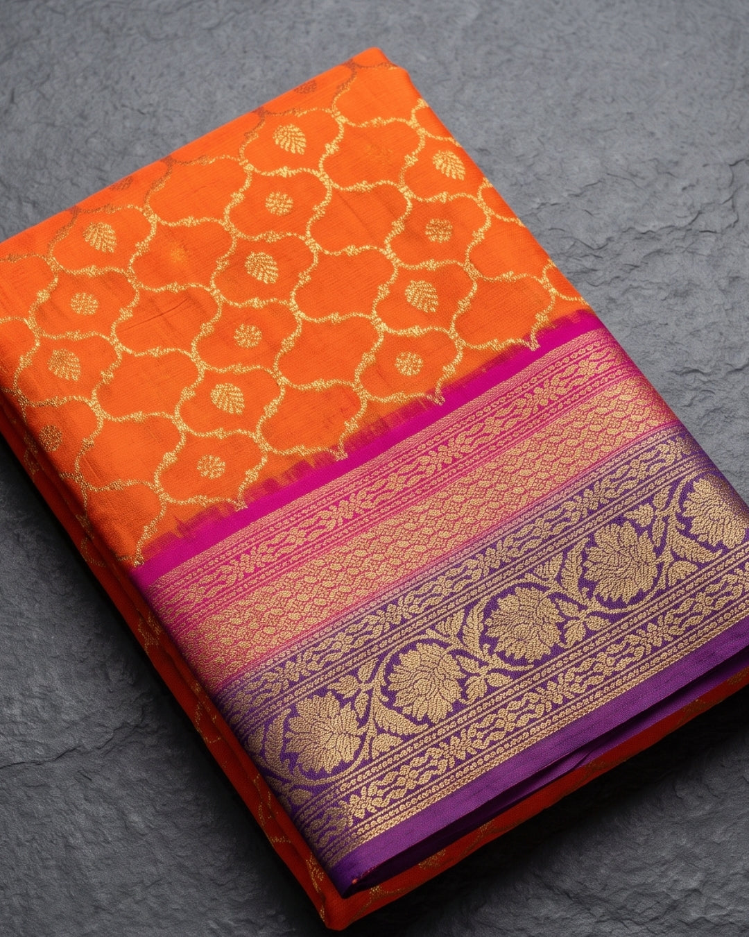 Vedika - Kesari Gold Banarasi Silk Saree