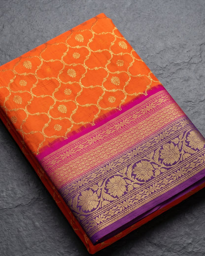 Vedika - Kesari Gold Banarasi Silk Saree
