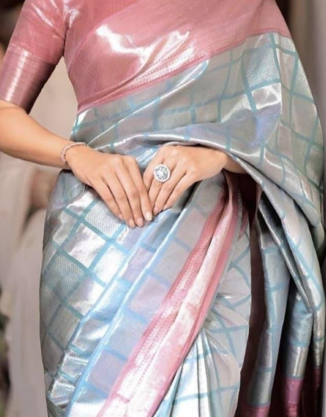 Ishani Sky Blue Soft Silk Saree