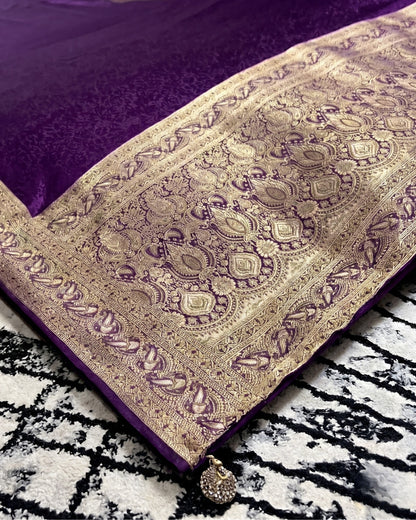 Arya - Royal Purple Banarasi Zari Saree