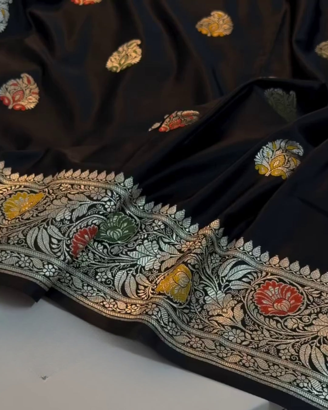 Zeel - Luxury Black Banarasi Meenakari Saree