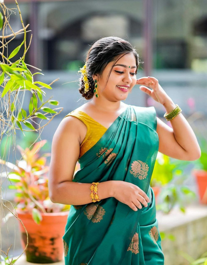 Rupali Green Soft Silk Saree