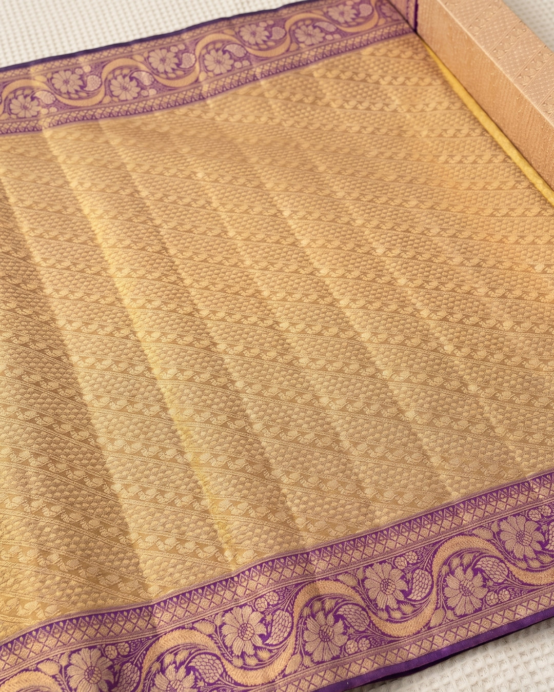 Yuvanshi - Antique Gold Purple Kanjivaram