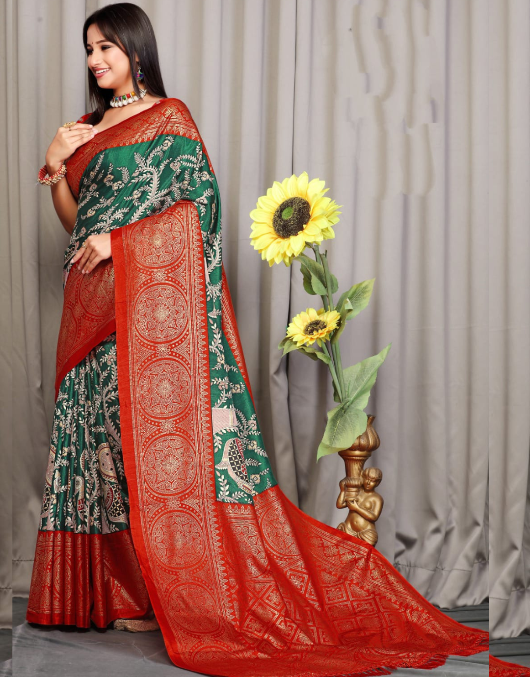 Yamini Green Soft Silk Saree