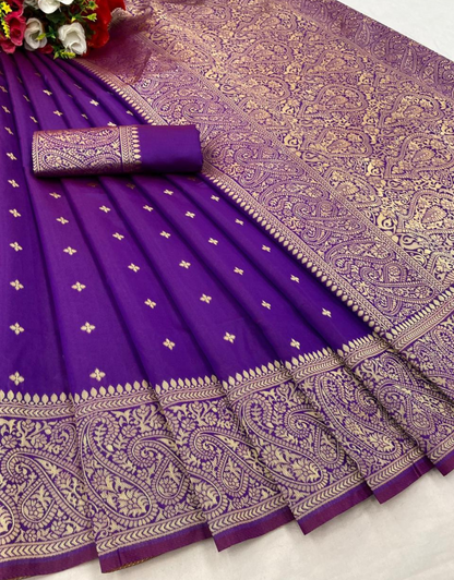 Krishna Purple Coloured Soft Silk Saree