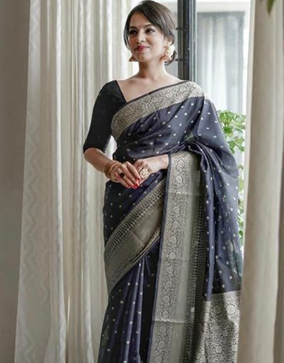 Jaya Black Banarasi Silk Saree