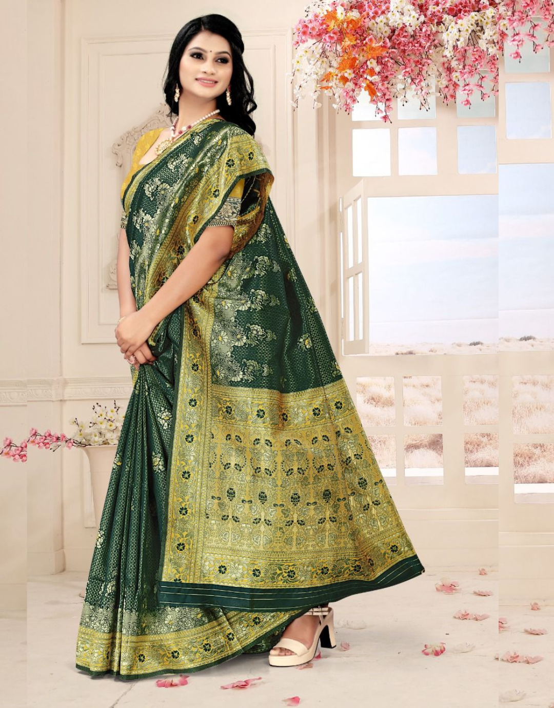 Himanshi Green Soft Silk Saree