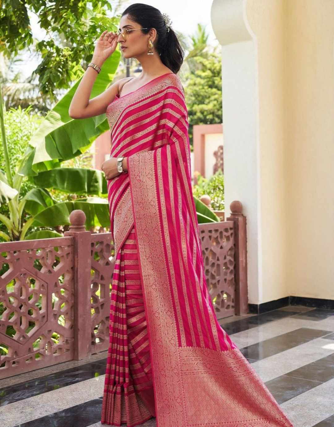 Zeel Pink Soft Silk Saree