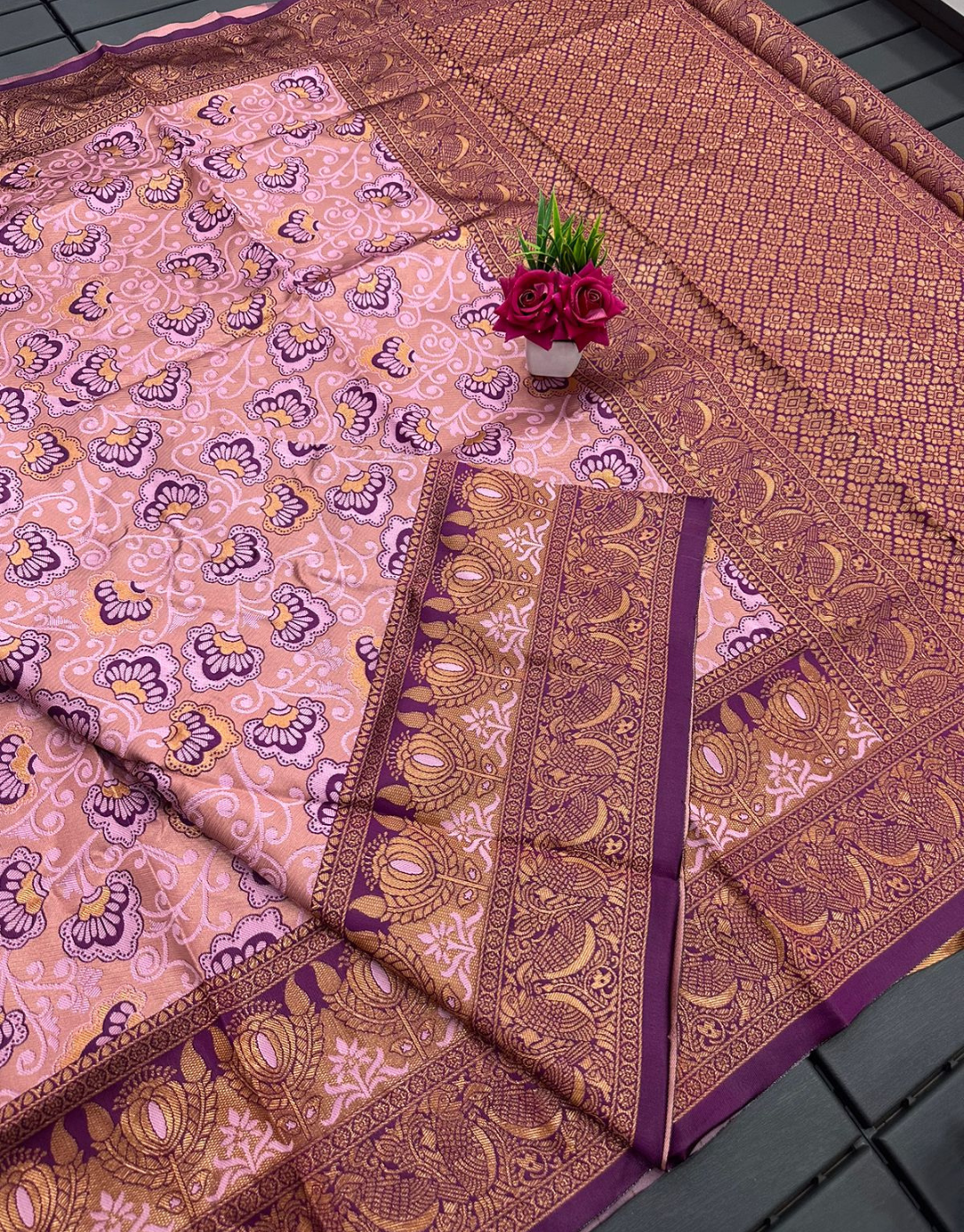 Sumanya Pink Soft Silk Saree