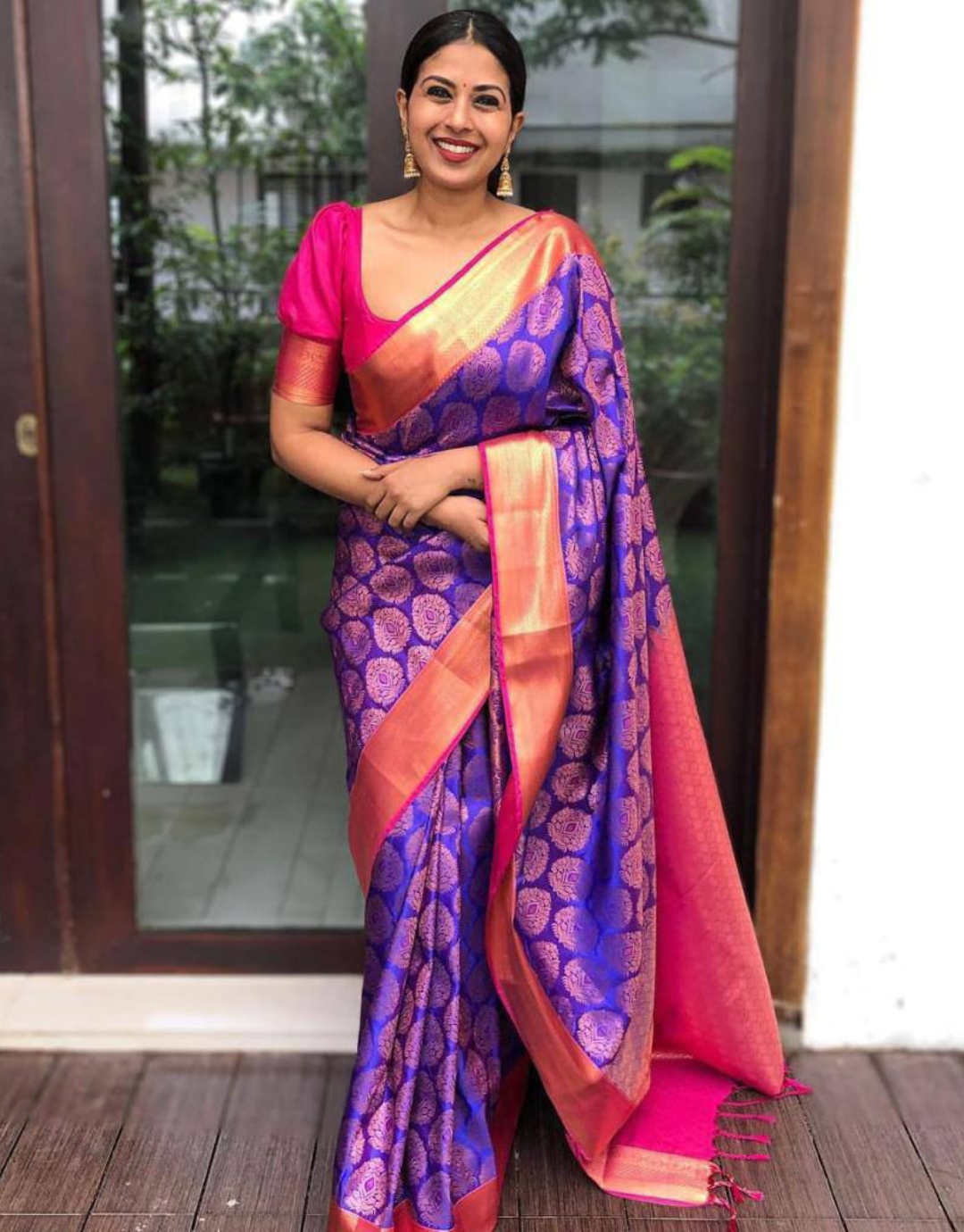 Sumi Purple Soft Silk Saree