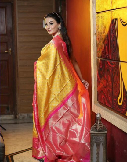 Pooja Yellow Kanchipuram Silk Saree