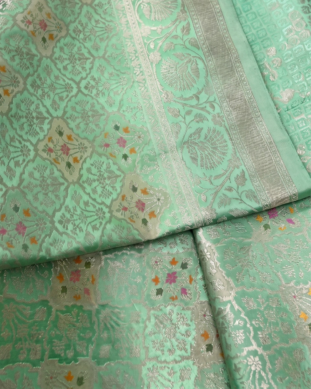 Avira - Mint Green Banarasi Silk Saree