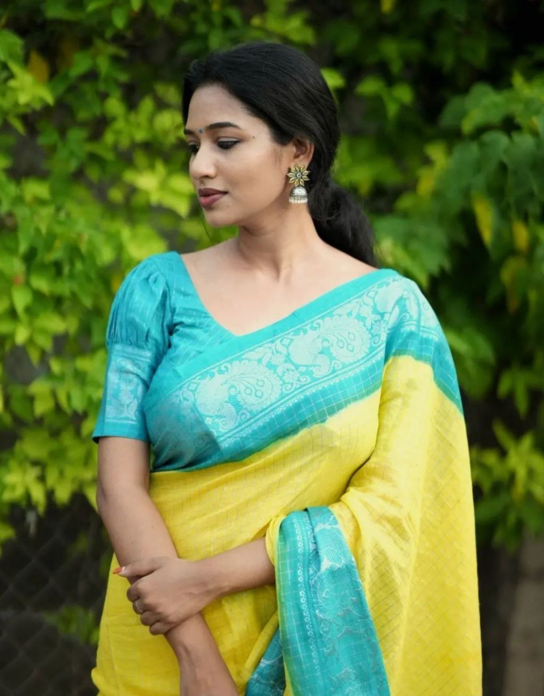 Richa Yellow Kanchipuram Silk Saree With Attractive Blouse