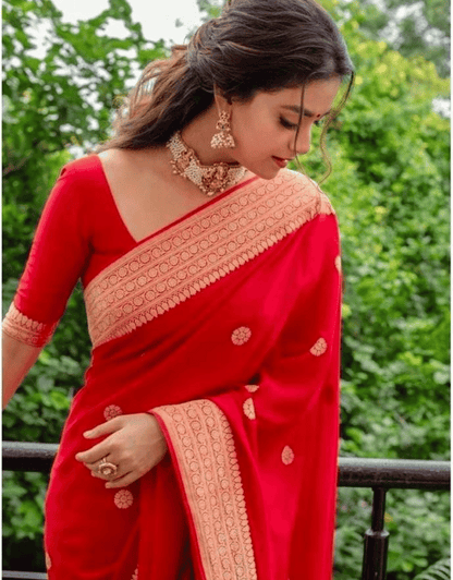 Archita Red Soft Silk Saree