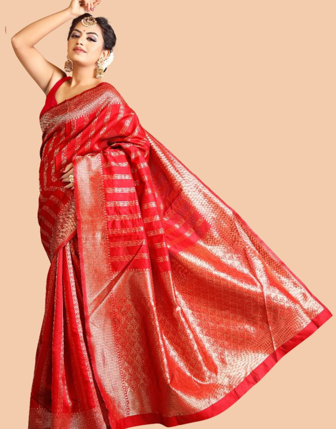 Geeta Red Soft Silk Saree