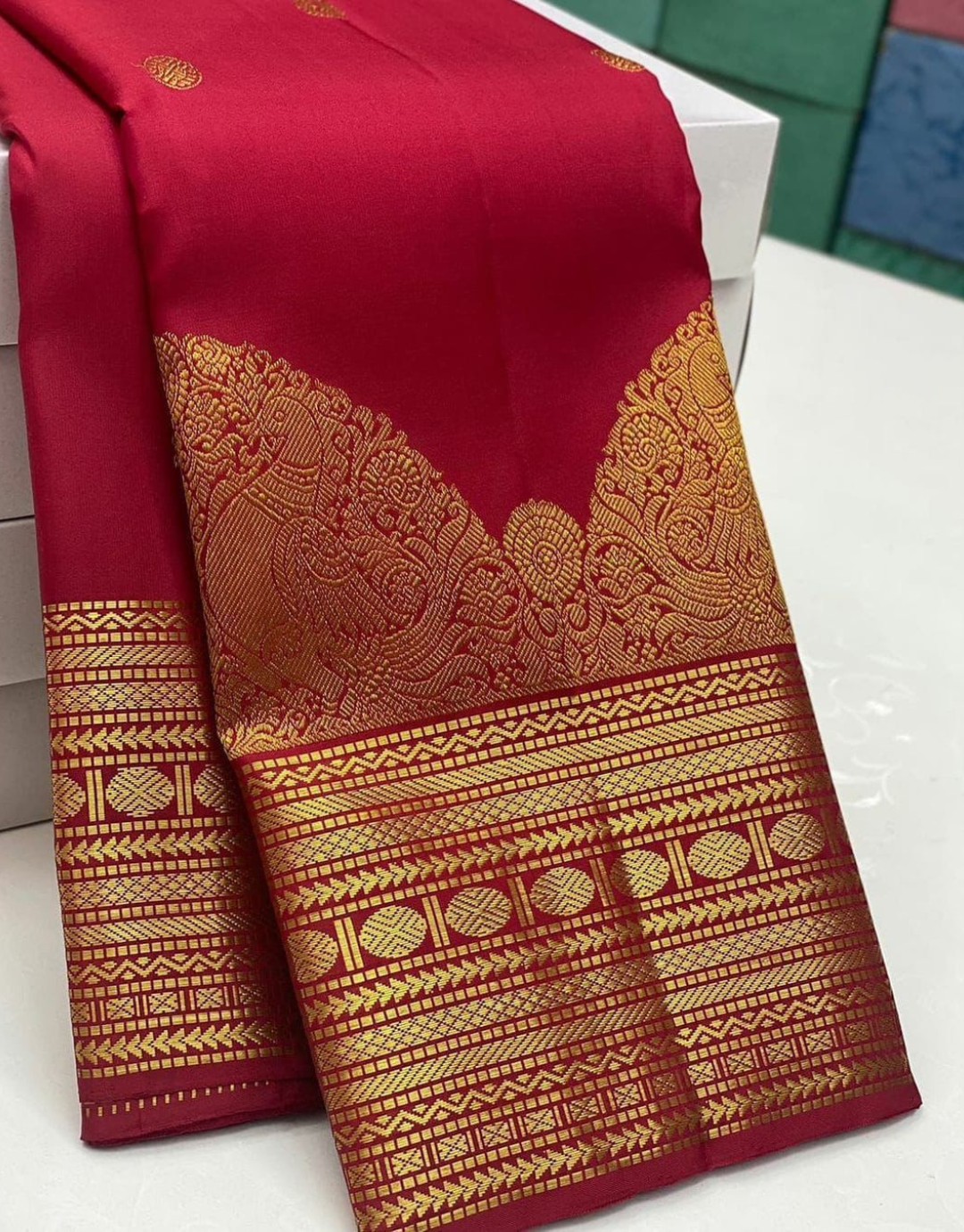 Khushi Red Banarasi Saree