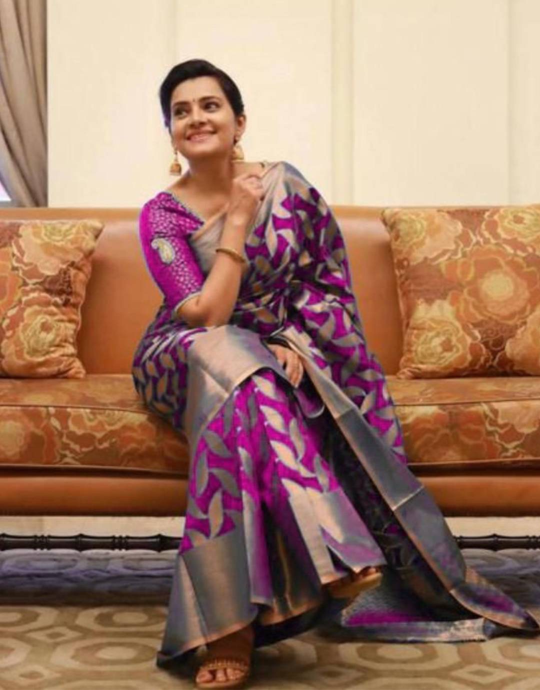 Seema Purple Banarasi Saree