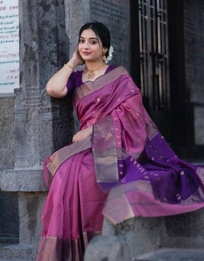 Sita Lilac Purple Banarasi Silk Saree