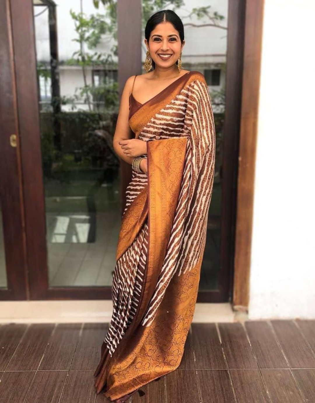 Ariya Brown Soft Silk Saree