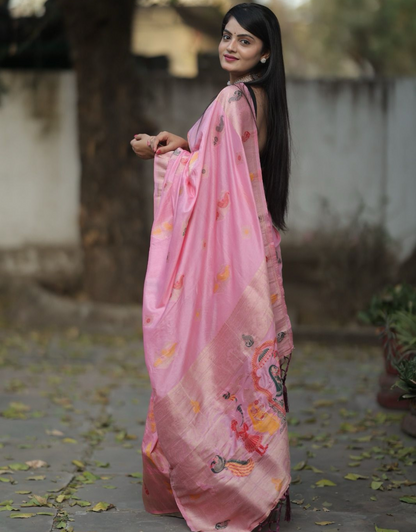 Mitra Pink Dolla Silk Saree