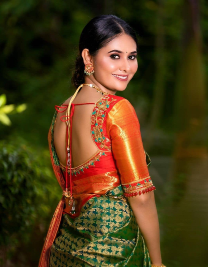 Neha Green Kanchipuram saree