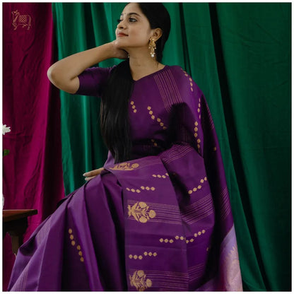 Paru Purple Banarasi Silk Saree