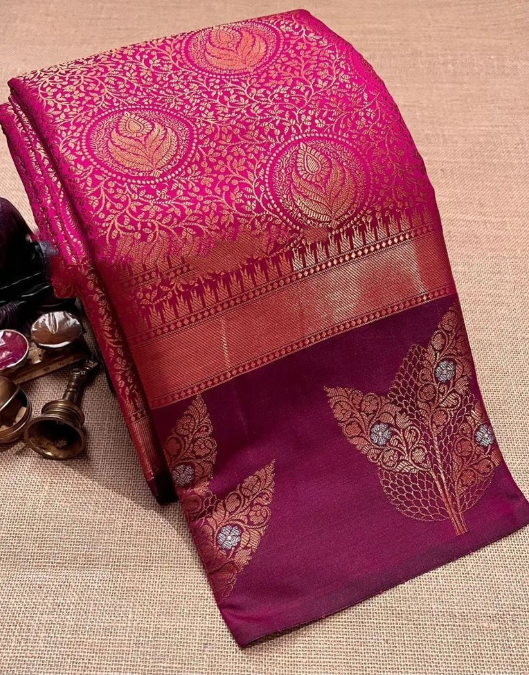 Heer Dark RaspBerry Soft Silk Saree With Blouse