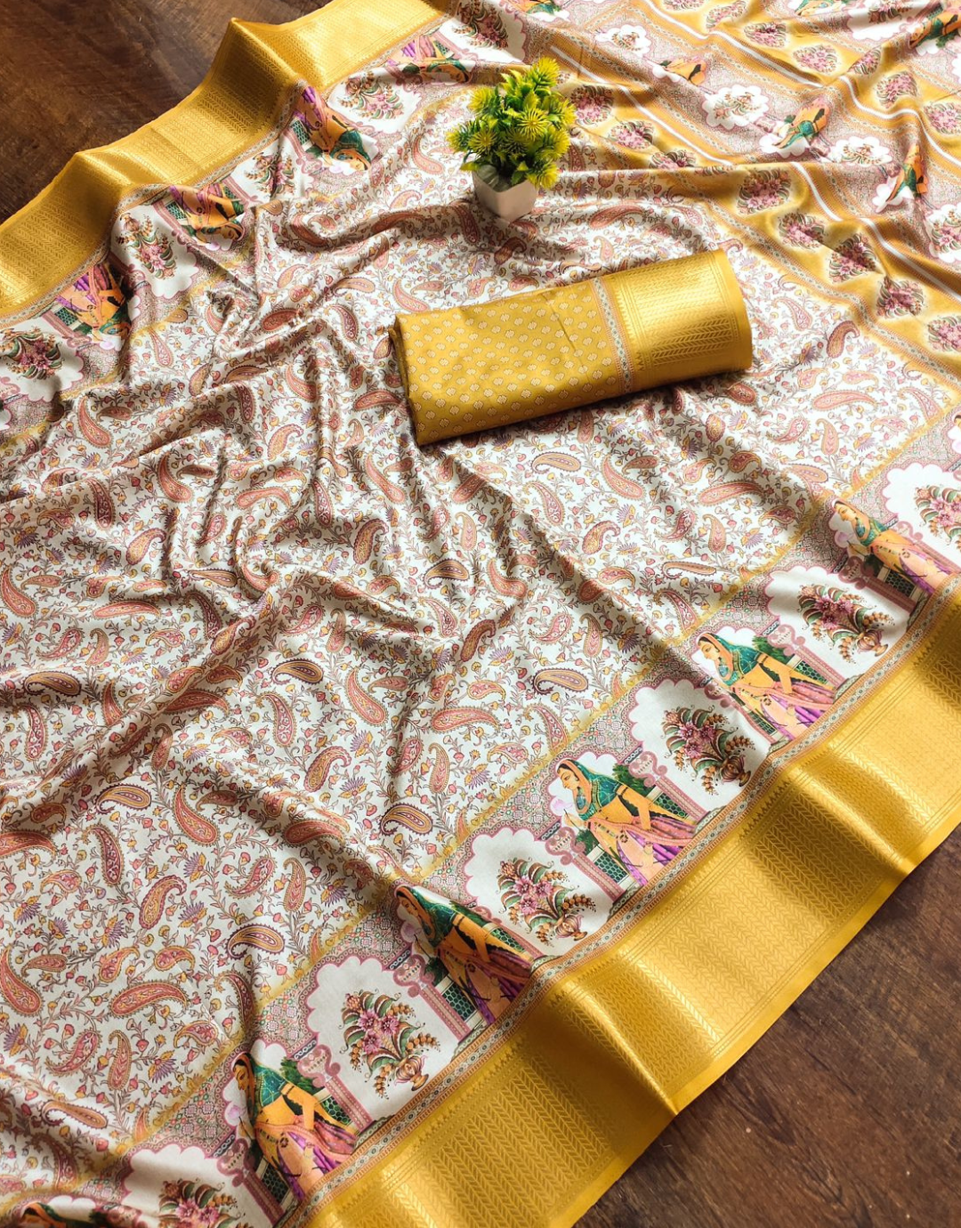 Ishani Yellow Soft Silk Saree