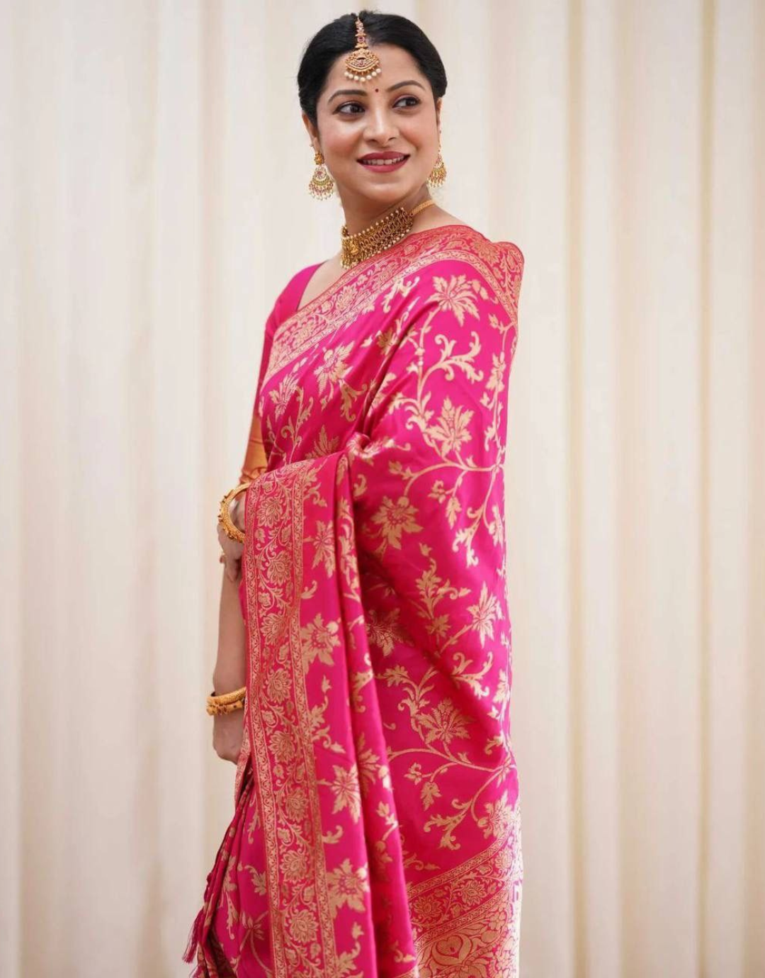 Sakshi Pink Kanchipuram Saree