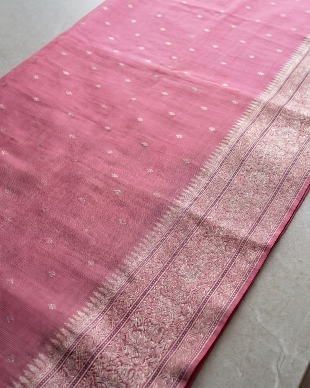 Aarini – Graceful Banarasi Pink Festive Saree